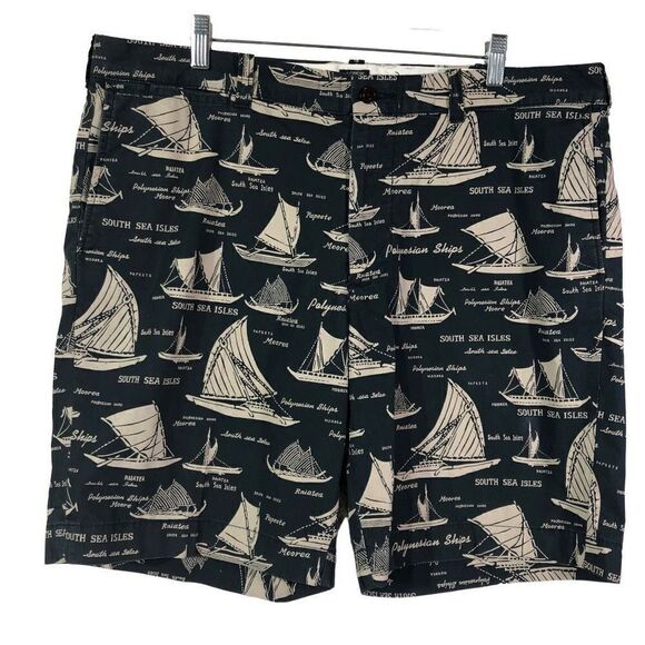 J. Crew Men's Boat Patterned navy blue Stanton Short Size 38 ships nautical sail - Picture 4 of 11